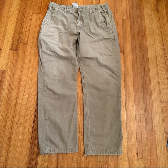 Carhartt Canvas Pants Men's 38 x 34 Relaxed Fit Beige Tan Work Utility (T) - Picture 9 of 16